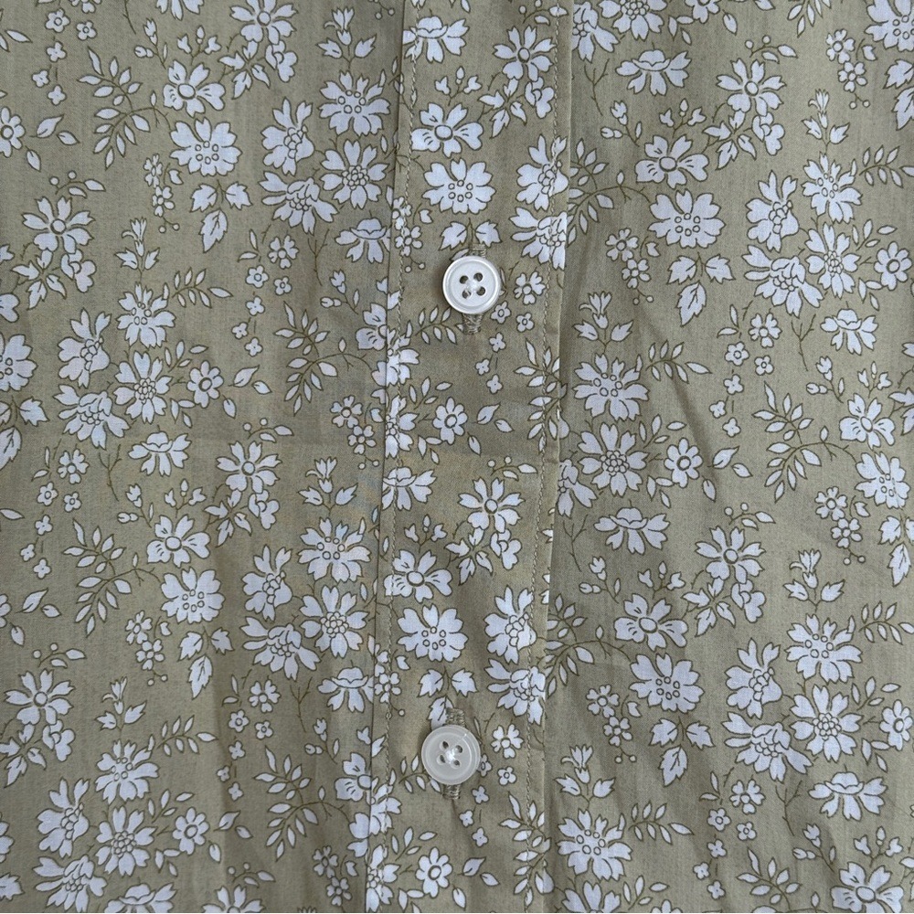J Crew New Size 6/S Slim Liberty Capel Floral Fabric Button Up Shirt Green White - Picture 3 of 7